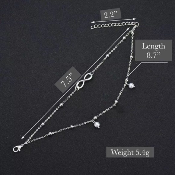 Boho Double Strand Infinity Anklet Set with Pearls - Picture 13 of 13